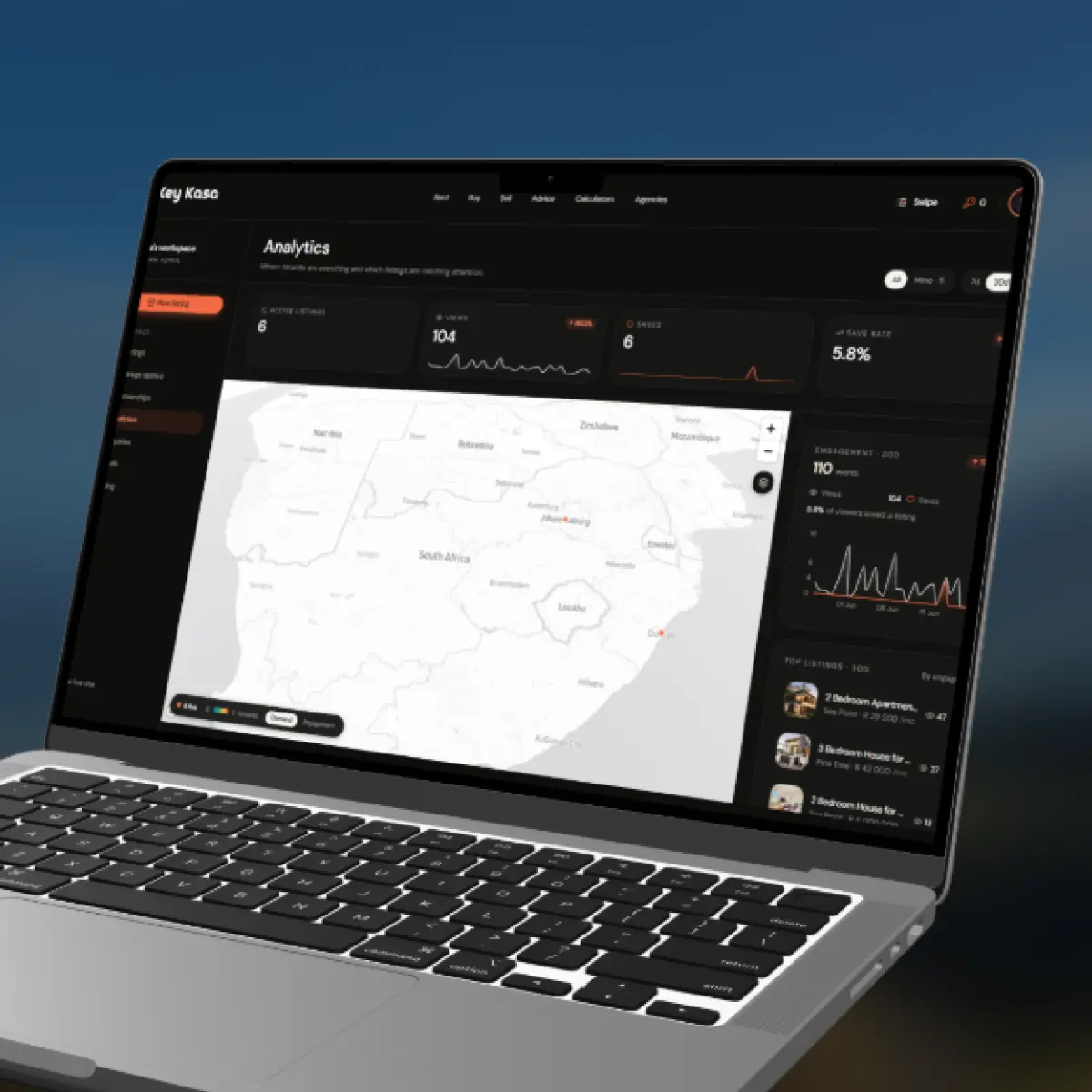 Keykasa map and engagement dashboard