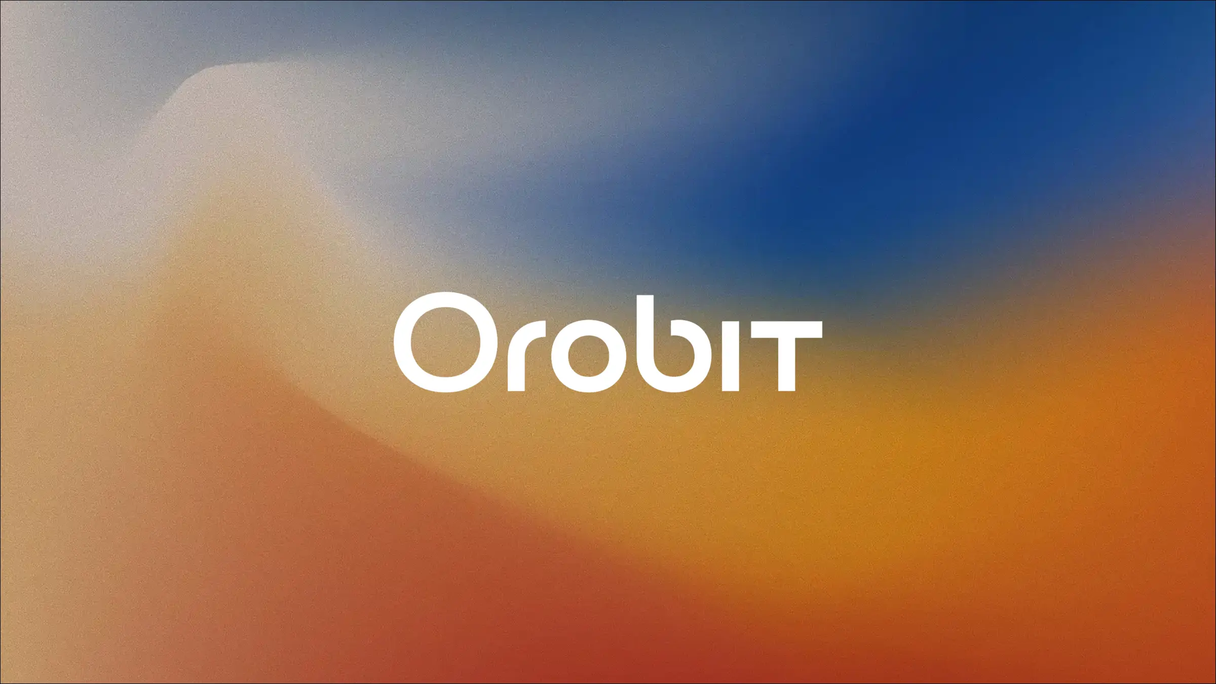 Orobit brand mark on a warm blue and orange gradient