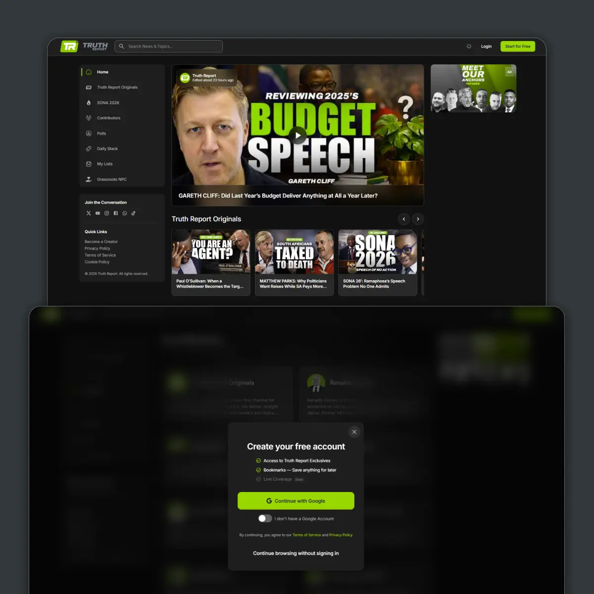 Truth Report Platform